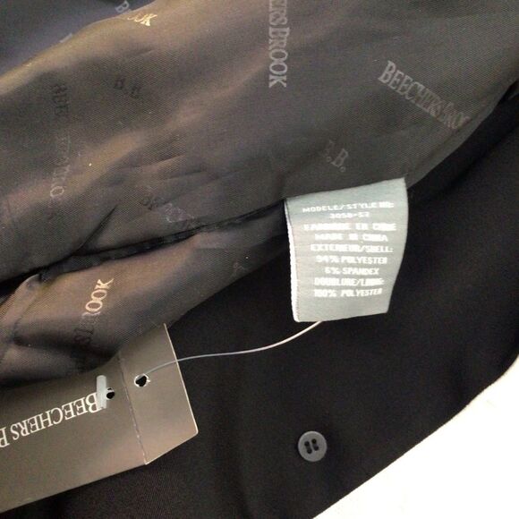 BEECHERS Brook Long black Blazer Jacket White ecru Pockets Small contemporary - Picture 9 of 15